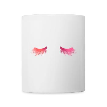 Lange schöne Wimpern - Geschenk - Tasse - Weiß - Vorne