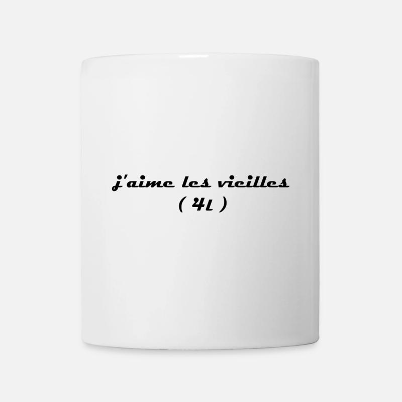 j aime les vieilles 4l - Mug blanc - blanc
