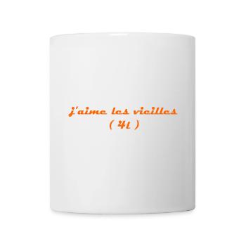 j aime les vieilles 4l orange - Mug blanc - blanc - Devant