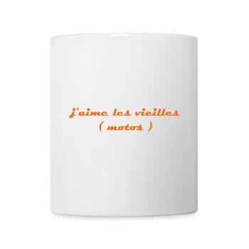 j aime les vieilles motos orange - Mug blanc - blanc - Devant