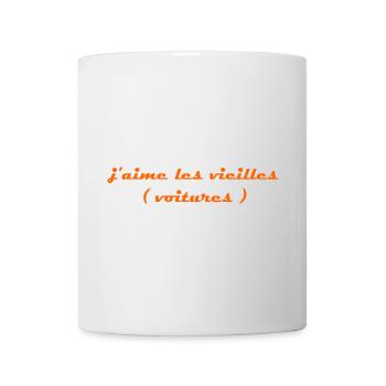 j aime les vieilles voitures orange - Mug blanc - blanc - Devant