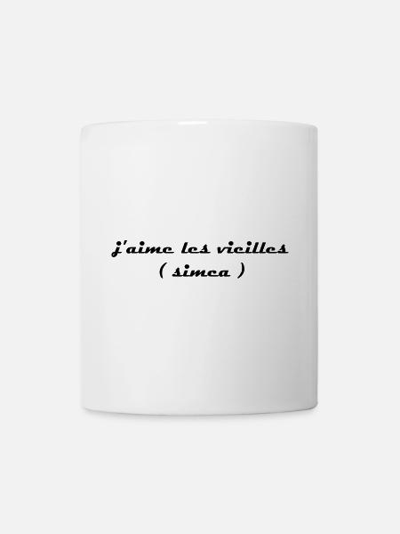 j aime les vieilles simca noir - Mug blanc - blanc