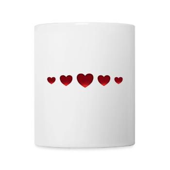 Ornement étincelant de la Saint-Valentin avec les cœurs rouges qui adorent - Mug blanc - blanc - Devant