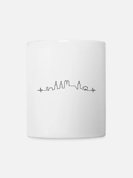 Heartbeat Munich Bavaria Monument Silhouette - Mug - white