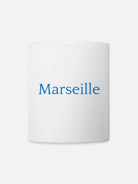 Marseille, France Conception typographique - Mug blanc - blanc