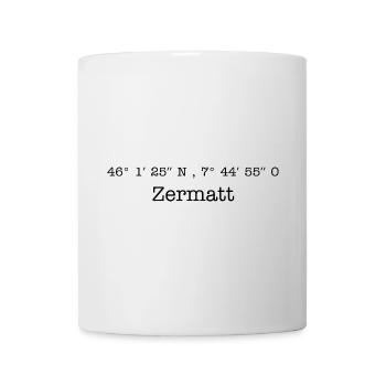 Koordinaten Zermatt Schweiz - Tasse - Weiß - Vorne