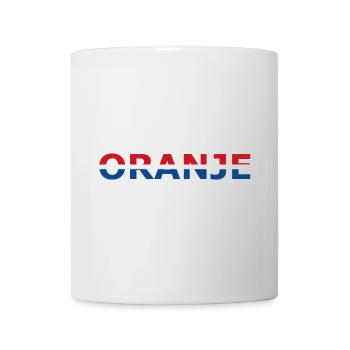 Orange in rot, weiß, blau - Tasse - Weiß - Vorne