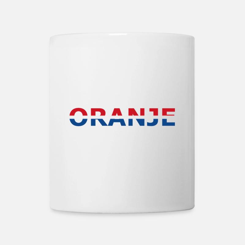 Orange en rouge, blanc, bleu - Mug blanc - blanc