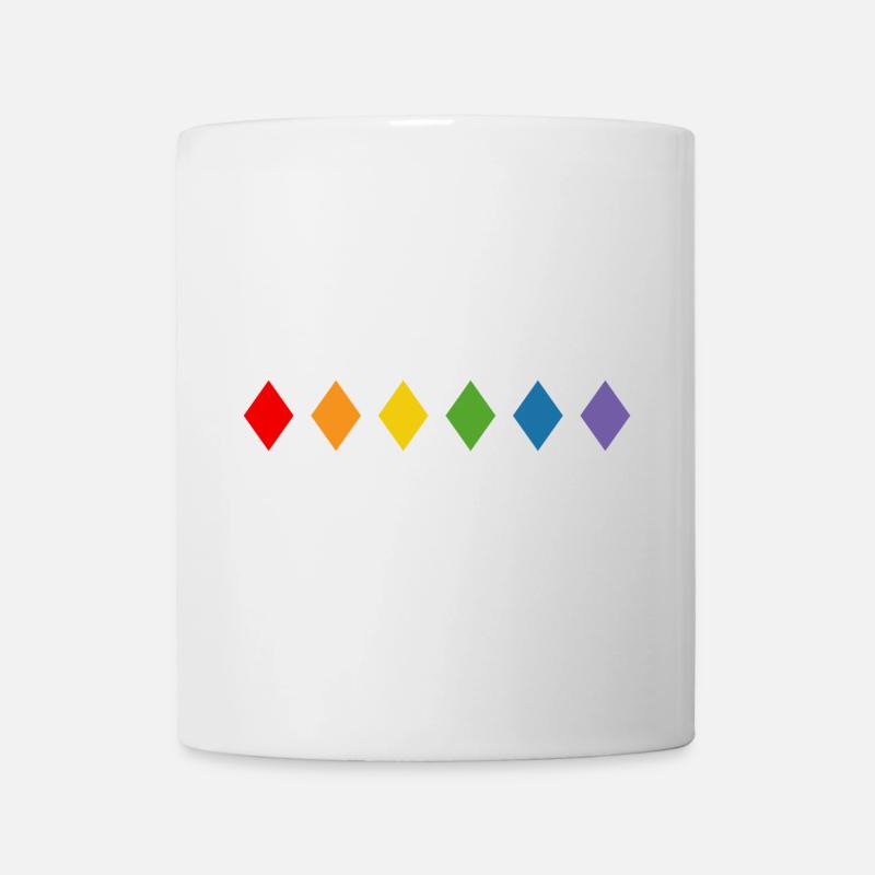 Regenbogen Rhombus - Tasse - Weiß