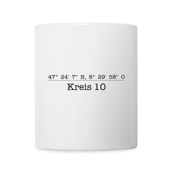 Coordonnées District 10 Zurich - Mug blanc - blanc - Devant