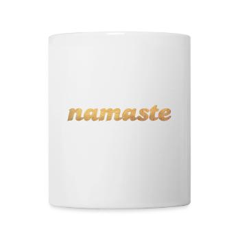 Namaste Gold Yoga om Shanti Indien Meditation Fan - Tasse - Weiß - Vorne