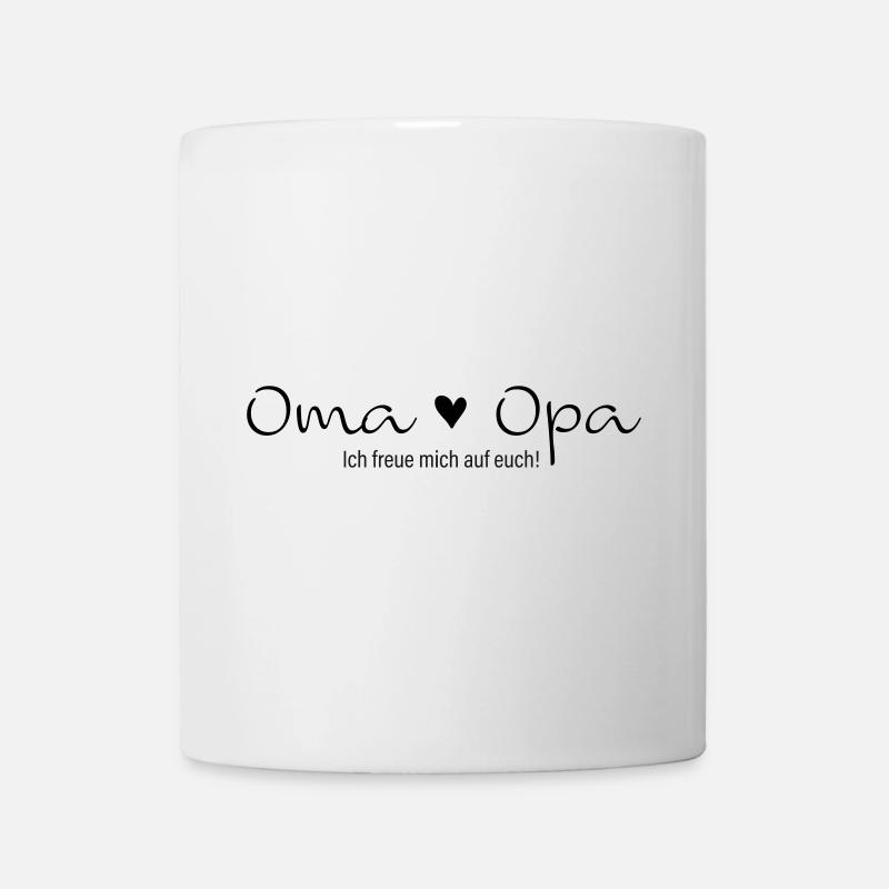 Oma Opa ich freue mich auf euch - Tasse - Weiß