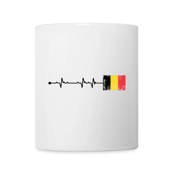 Belgium Flag Heartbeat - Mug - white - Front