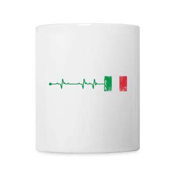 Italien Flagge Herzschlag - Tasse - Weiß - Vorne