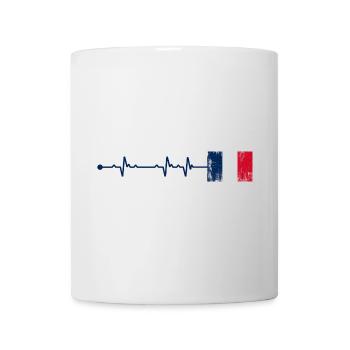 Herzschlag der französischen Flagge - Tasse - Weiß - Vorne