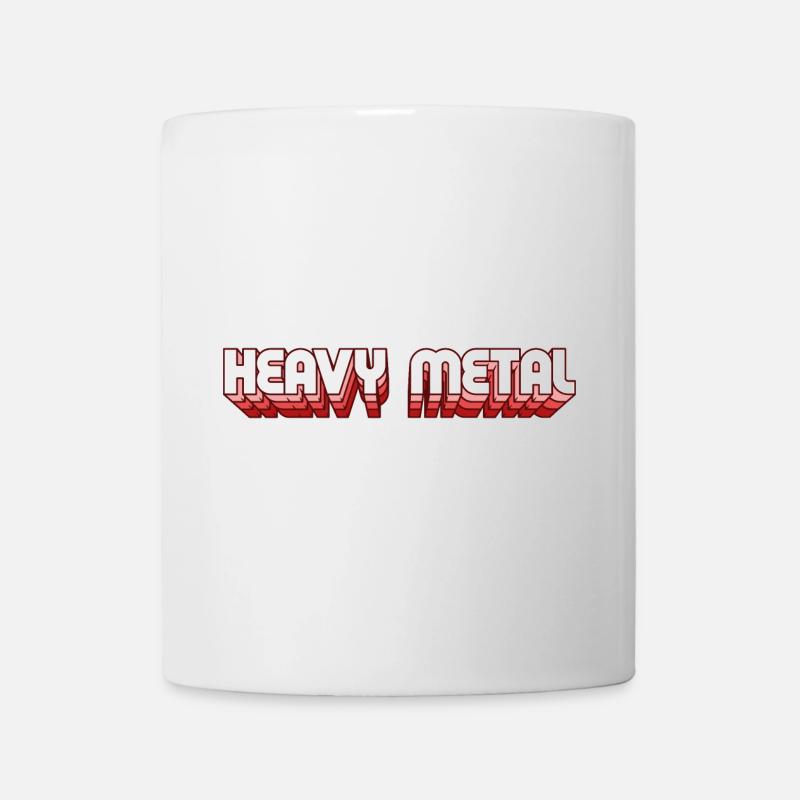 Heavy Metal Retro Style 3D Text Logo - Mug - white
