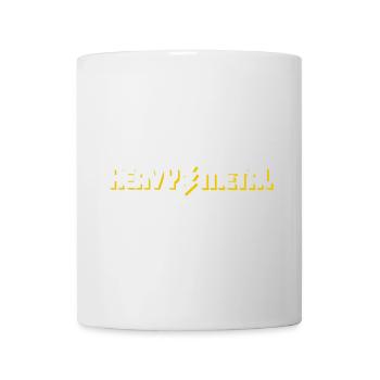 Heavy Metal Lightning Bolt Text-Logo - Tasse - Weiß - Vorne
