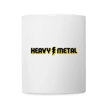Heavy Metal Lightning Bolt Text-Logo - Tasse - Weiß - Vorne