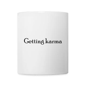 Obtenir du karma, lettrage noir - Mug blanc - blanc - Devant