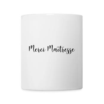 MERCI. MAÎTRESSE. MAÎTRE. MERCI MAÎTRESSE - Mug blanc - blanc - Devant