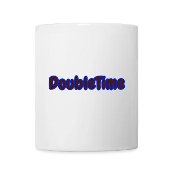 Doppelzeit Motiv mit verschlungenen Uhren - Tasse - Weiß - Vorne