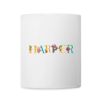 HARPER Namenskunst mit gestickten Blumen - Tasse - Weiß - Vorne