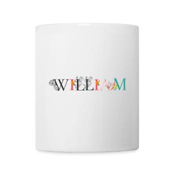 WILLIAM Namenskunst mit Blumen bestickt - Tasse - Weiß - Vorne