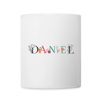 DANIEL Name Art With Flowers Embroidered - Mug - white - Front