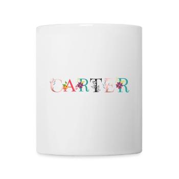 CARTER Name Art With Flowers Embroidered - Mug - white - Front