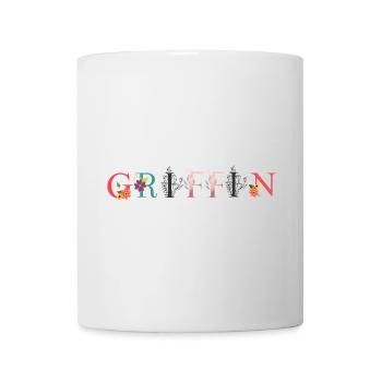 GRIFFIN Namenskunst mit gestickten Blumen - Tasse - Weiß - Vorne