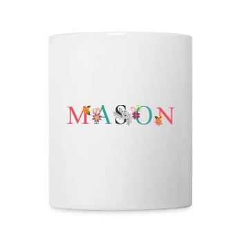 MASON Namenskunst mit Blumen bestickt - Tasse - Weiß - Vorne