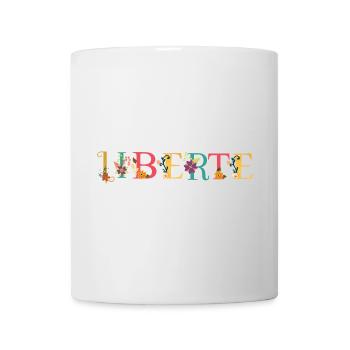 LIBERTY Namenskunst mit gestickten Blumen - Tasse - Weiß - Vorne