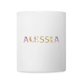 ALESSIA Name mit Blumen geschmückt - Tasse - Weiß - Vorne