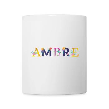 AMBRE Name Adorned with Flowers - Mug - white - Front