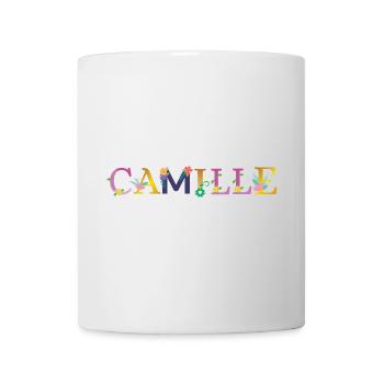 Nom CAMILLE Orné de Fleurs - Mug blanc - blanc - Devant