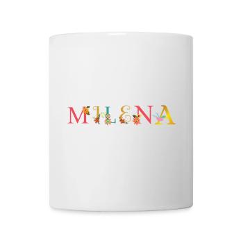 MILENA Name mit Blumen geschmückt - Tasse - Weiß - Vorne
