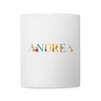 ANDREA name decorated with flowers - Mug - white - Front