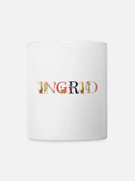 Le nom INGRID est fleuri - Mug blanc - blanc