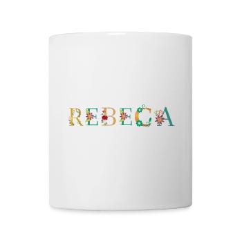 REBECA name decorated with flowers - Mug - white - Front