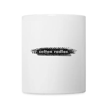 selten radlos reifenabdruck spruch radfahren - Tasse - Weiß - Vorne