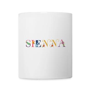 SIENNA Nom Décoré de Fleurs - Mug blanc - blanc - Devant