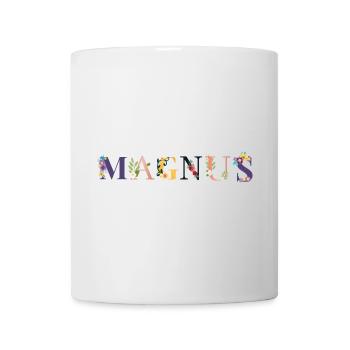 MAGNUS Name mit Blumen geschmückt - Tasse - Weiß - Vorne