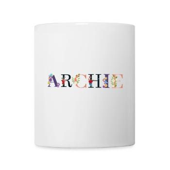 ARCHIE Name mit Blumen geschmückt - Tasse - Weiß - Vorne