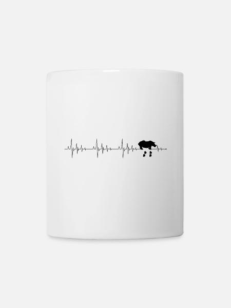 Herzschlag Nashorn - Tasse - Weiß