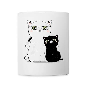 white cat & black cat - Mug - white - Front
