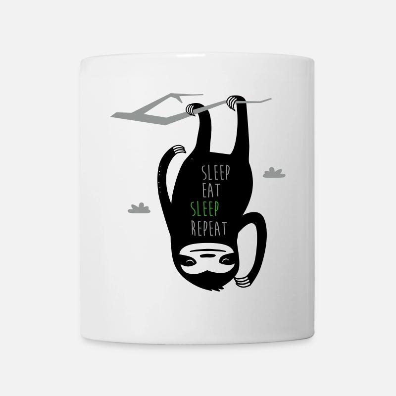 Sleep Eat Sleep Repeat Sloth - Mug blanc - blanc