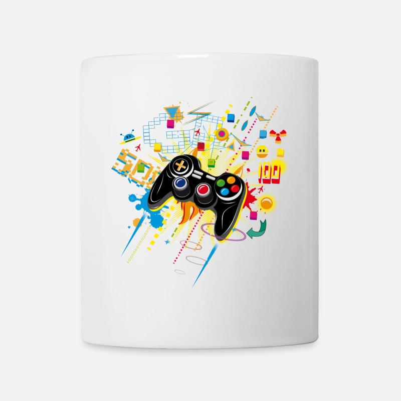 Gamepad Videogames mit verschiedenen Symbolen - Tasse - Weiß