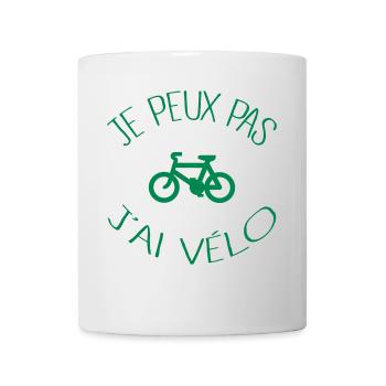 Je peux pas j'ai vélo - Mug blanc - blanc - Devant