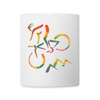 Farbiger Mountainbiker - Tasse - Weiß - Vorne
