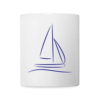 Sailboat Silhouette – Maritime Design Blue - Mug - white - Front